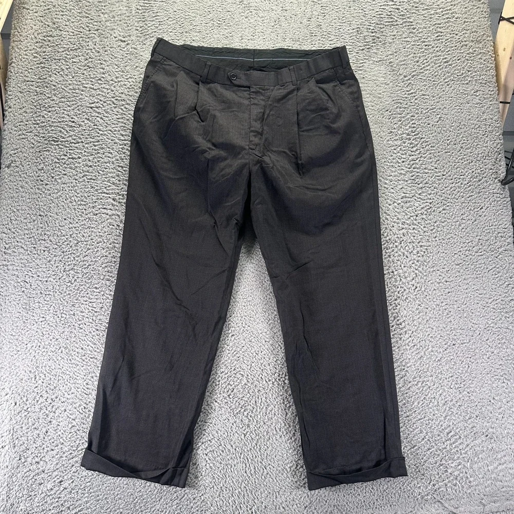 Vintage Brooks Brothers 1818 Madison Pant Mens 40x29 Black Wool Dress Preppy USA